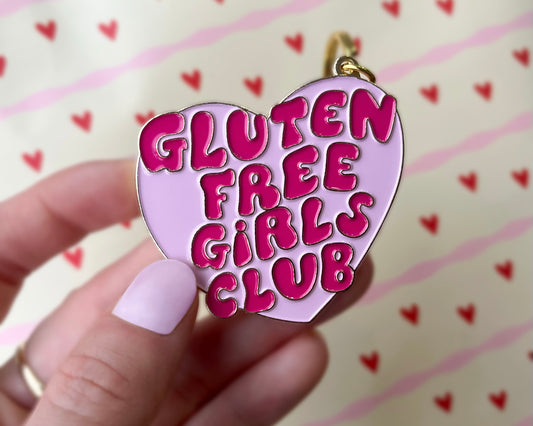 Gluten Free Girls Club Double Pink Keyring