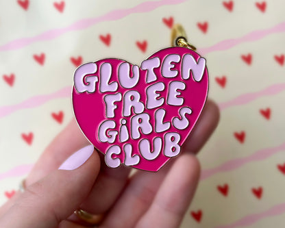 Gluten Free Girls Club Double Pink Keyring