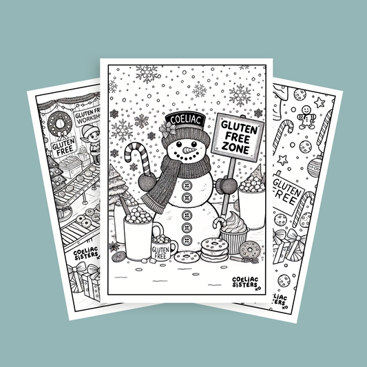 Gluten-Free Christmas Colouring Sheets - Set of 3 Printable Digital Downloads