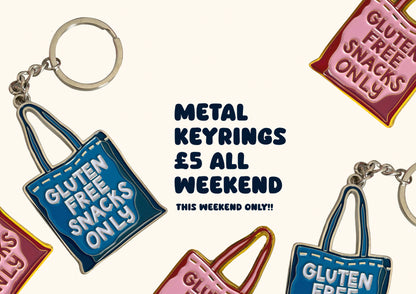 Gluten Free Snacks Metal Keychain